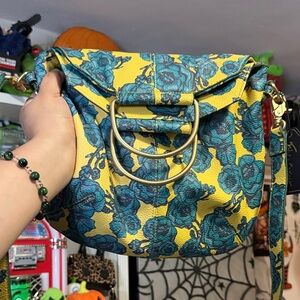 Floral Crossbody Bag - Yellow and Blue